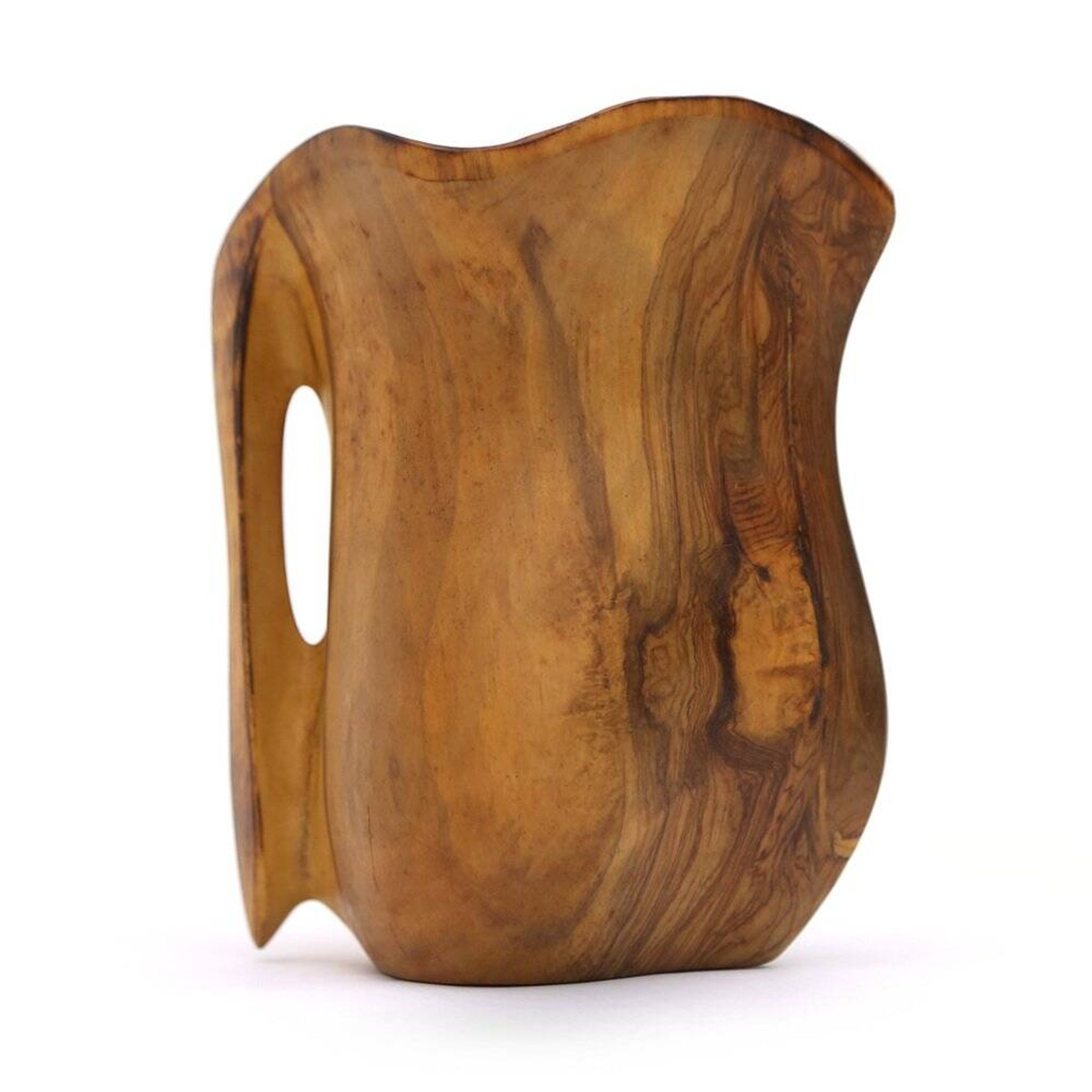 Carved wooden pitcher in the style of Alexandre Noll, 1960s.