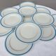 Set 12 plates checkered earthenware blue Lustucru diam25
