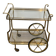 Rolling Table with Large Brass and Glass Wheels, Maison Jansen, Circa 1940