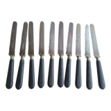 Antique knives blackened wooden handle