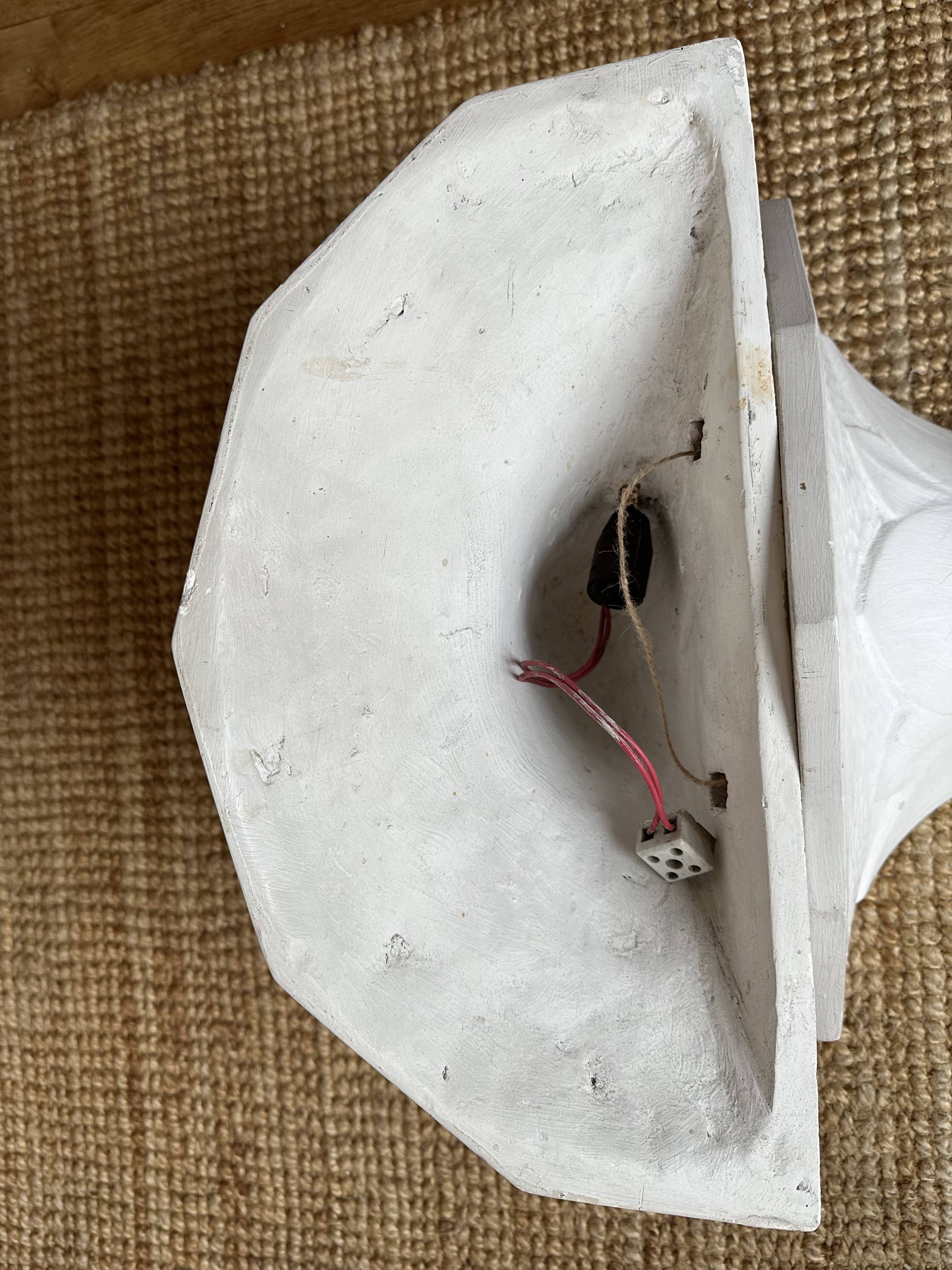 Pair of plaster wall sconces, palmette decoration, 20th century