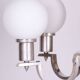 Art Deco Chandelier in Nickel, Steel and Opaline Glass, Czech, 1920s