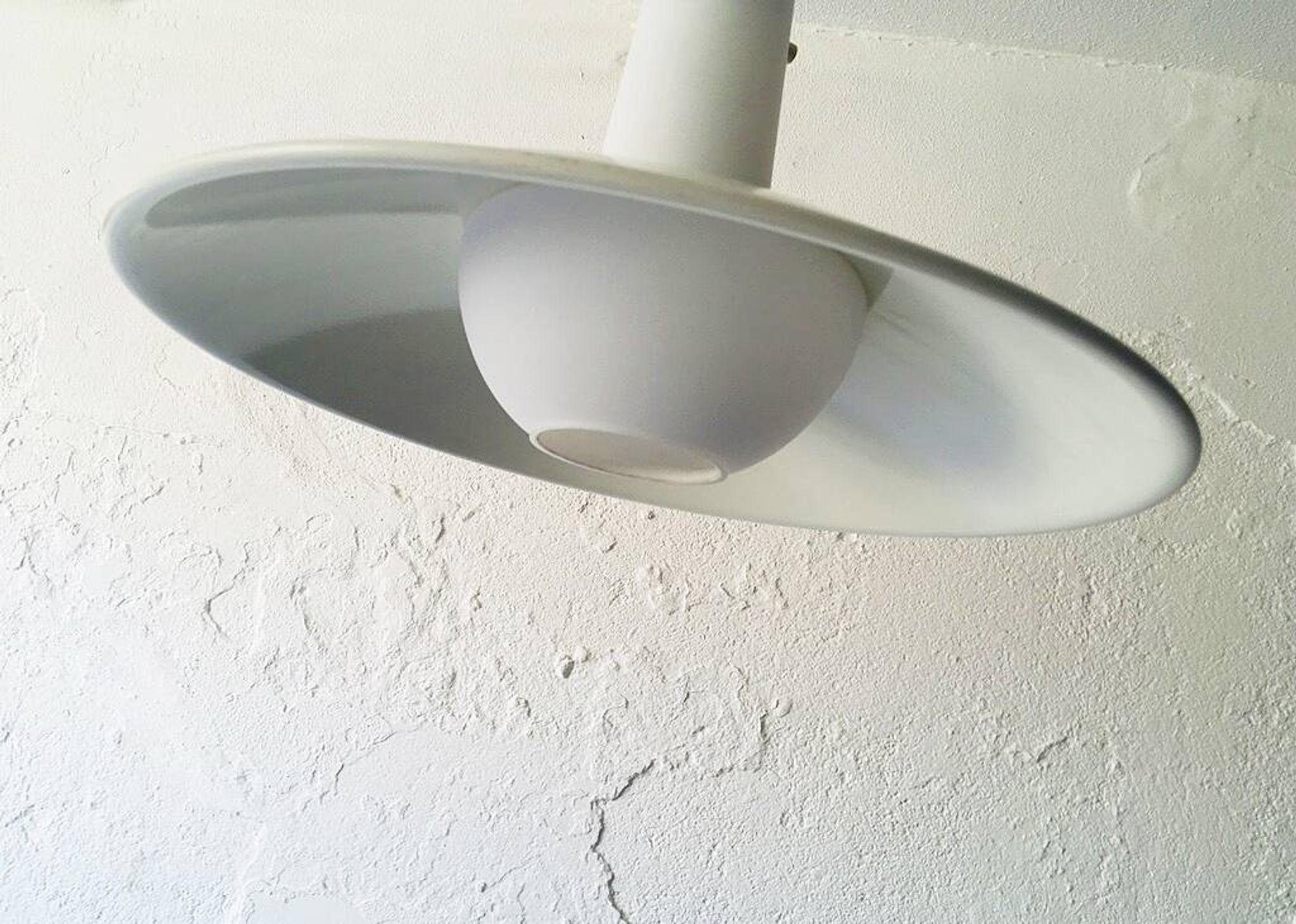 German opaline and metal pendant light, 1960s