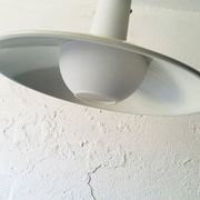 German opaline and metal pendant light, 1960s