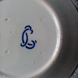 18th century decorative plate in Saint Clement earthenware signed with rooster decoration
