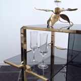 Bar Trolley in Brass & Smoked Glass by Mario Sabot, 1973