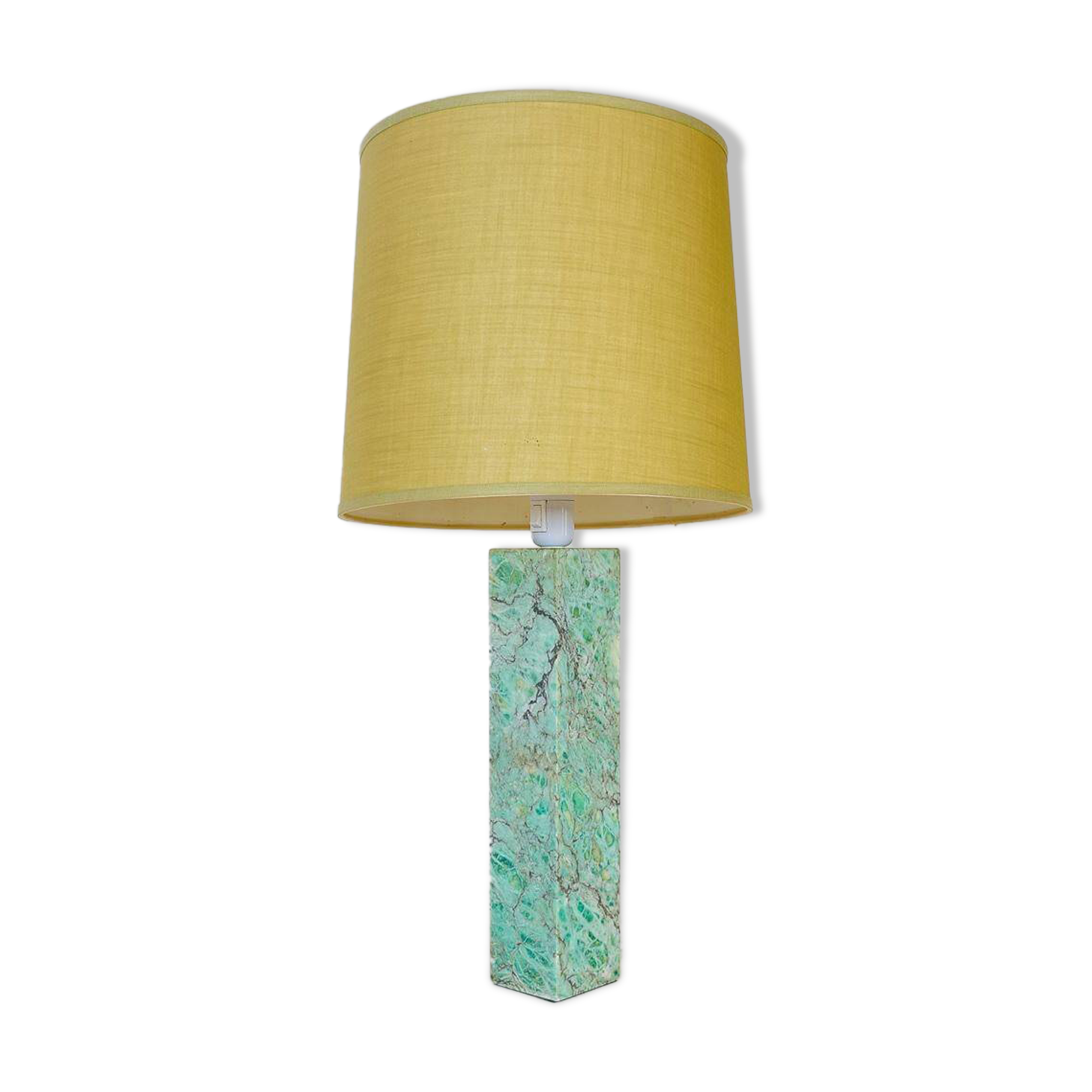 Mid-century green marble table lamp by Bergbom, Sweden, 1960s.