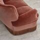 1970s, 3-seater Danish curved sofa, pink furniture velour.
