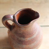 Brown stoneware pitcher