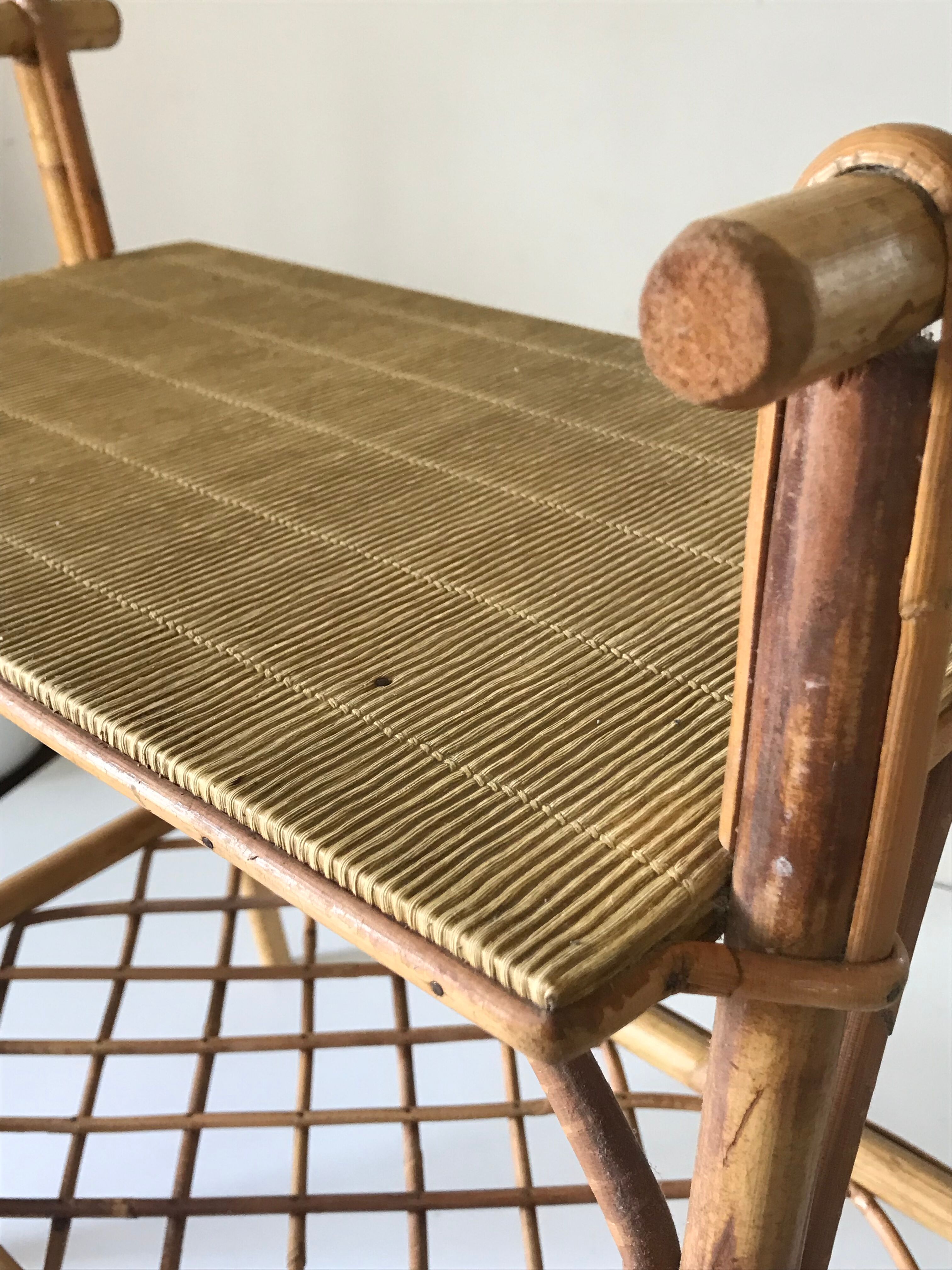 Side table rattan vintage design 1960