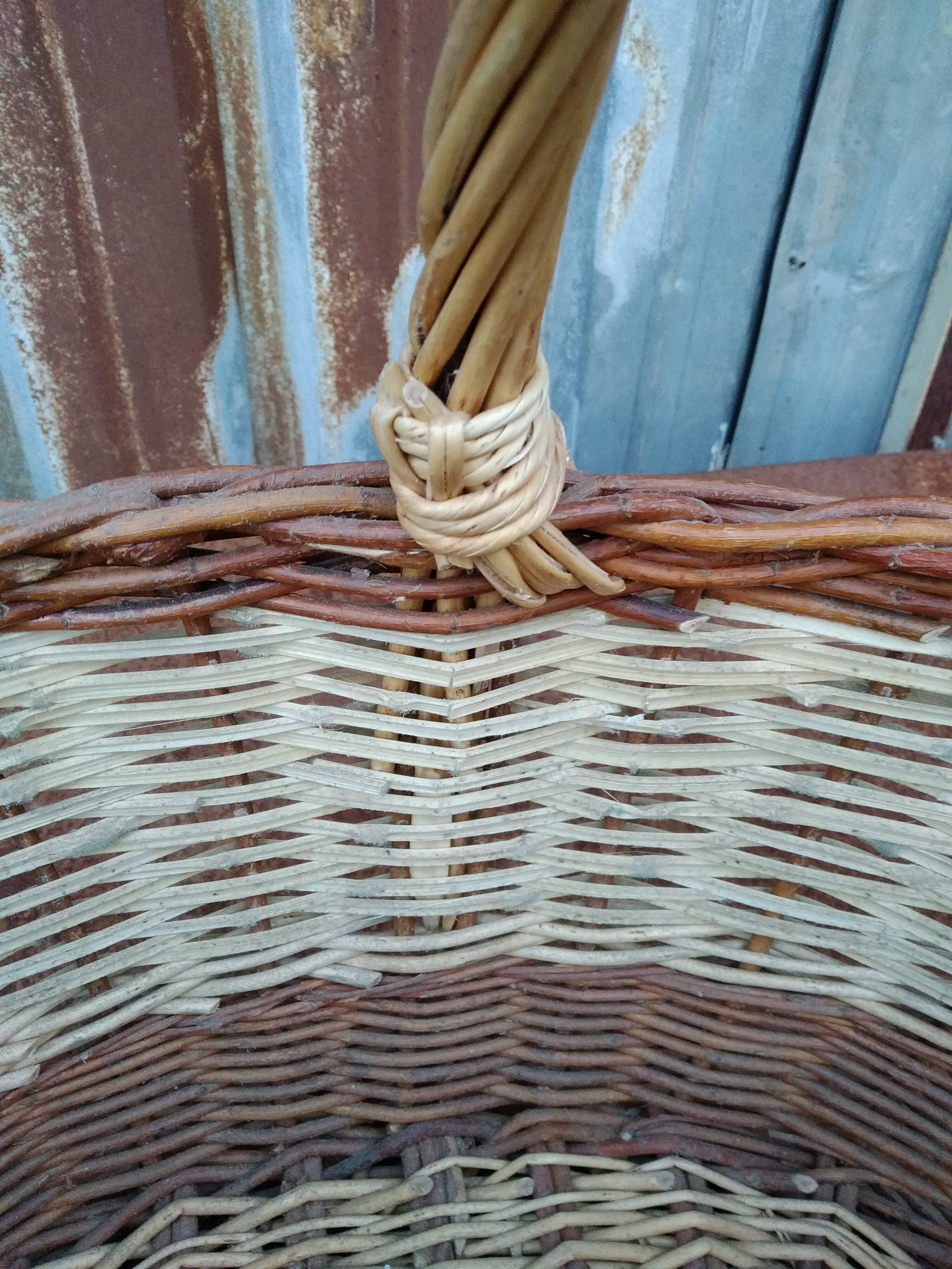 Wicker and cane basket