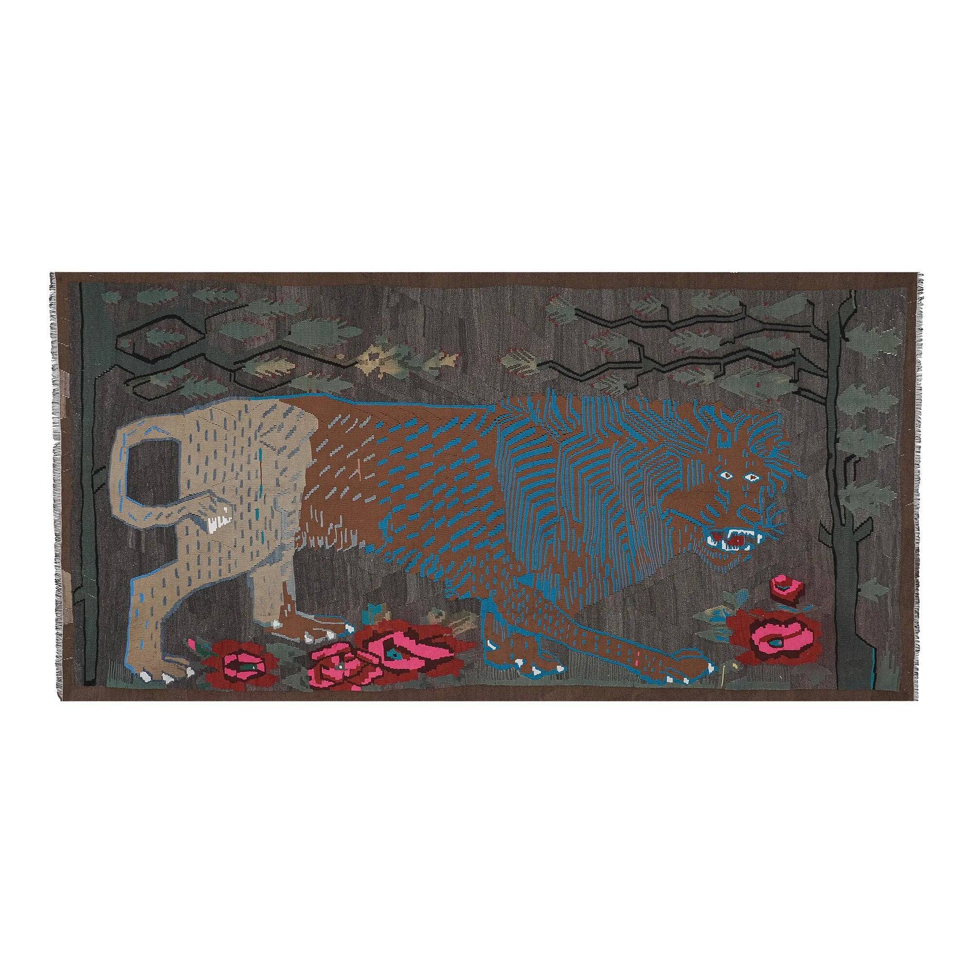 Vintage Turkish kilim handwoven 148x272 cm