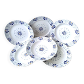 Set of 6 plates: 4 deep and 2 flat from the Onnaing pottery.