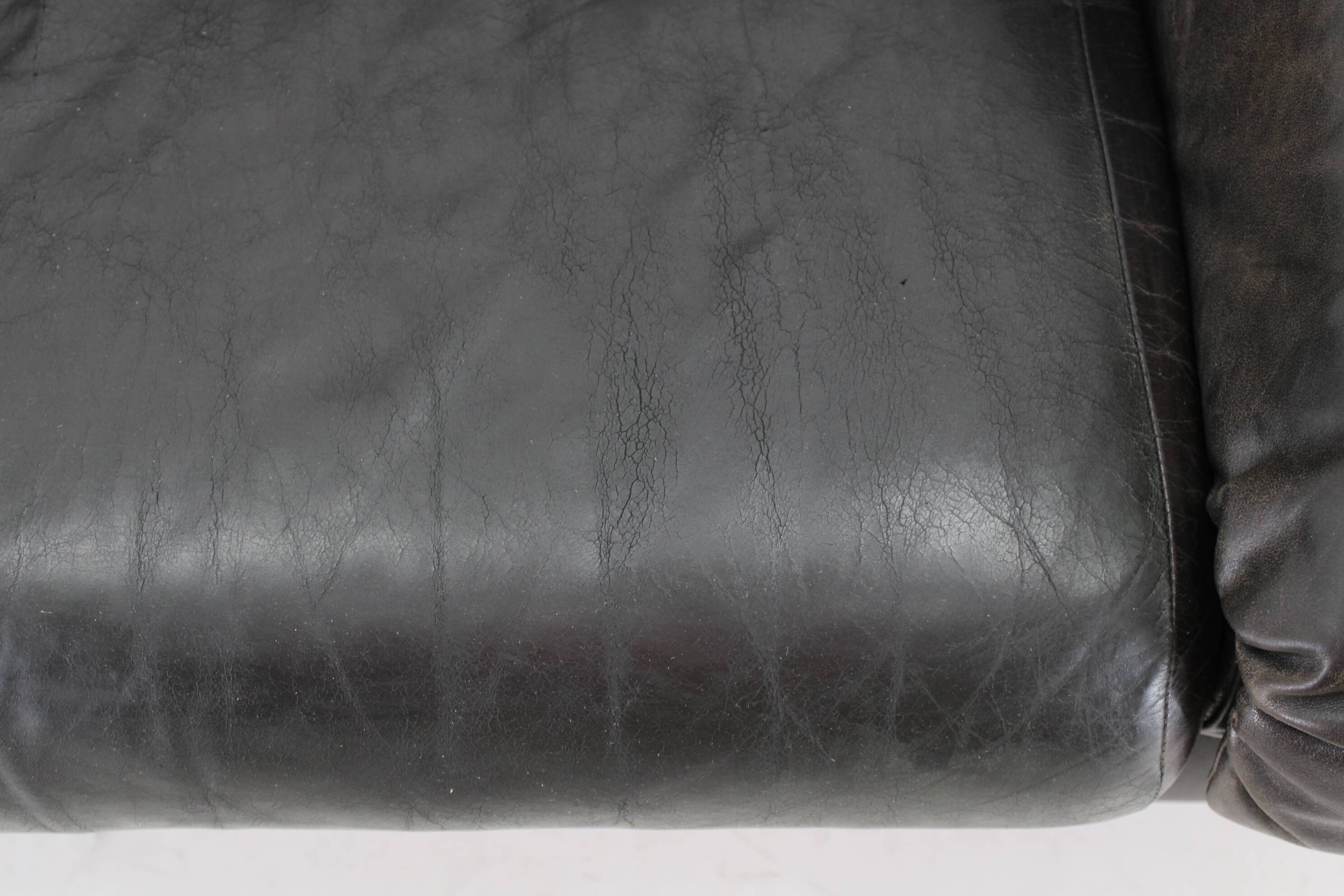 1970s Wiener Werkstätte Brutalist Letaher Adjustable Armchair