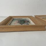Duo of small flower bouquet paintings
