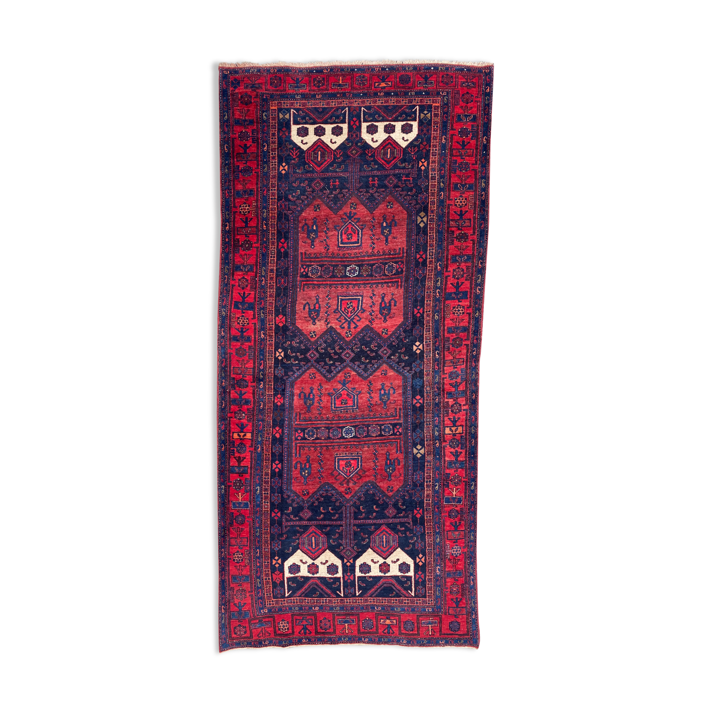 Very beautiful old Persian carpet Bijar handmade 148x318 cm