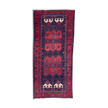 Very beautiful old Persian carpet Bijar handmade 148x318 cm
