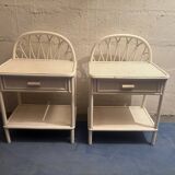 Duo of vintage bedside tables