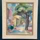 Huile sur toile originale suédoise – « Rue urbaine » par Ingrid Hedman Koppang