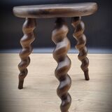 Tripod stool with twisted turned feet