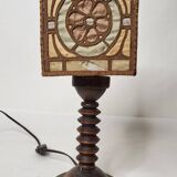 Lampe en bois Art Nouveau