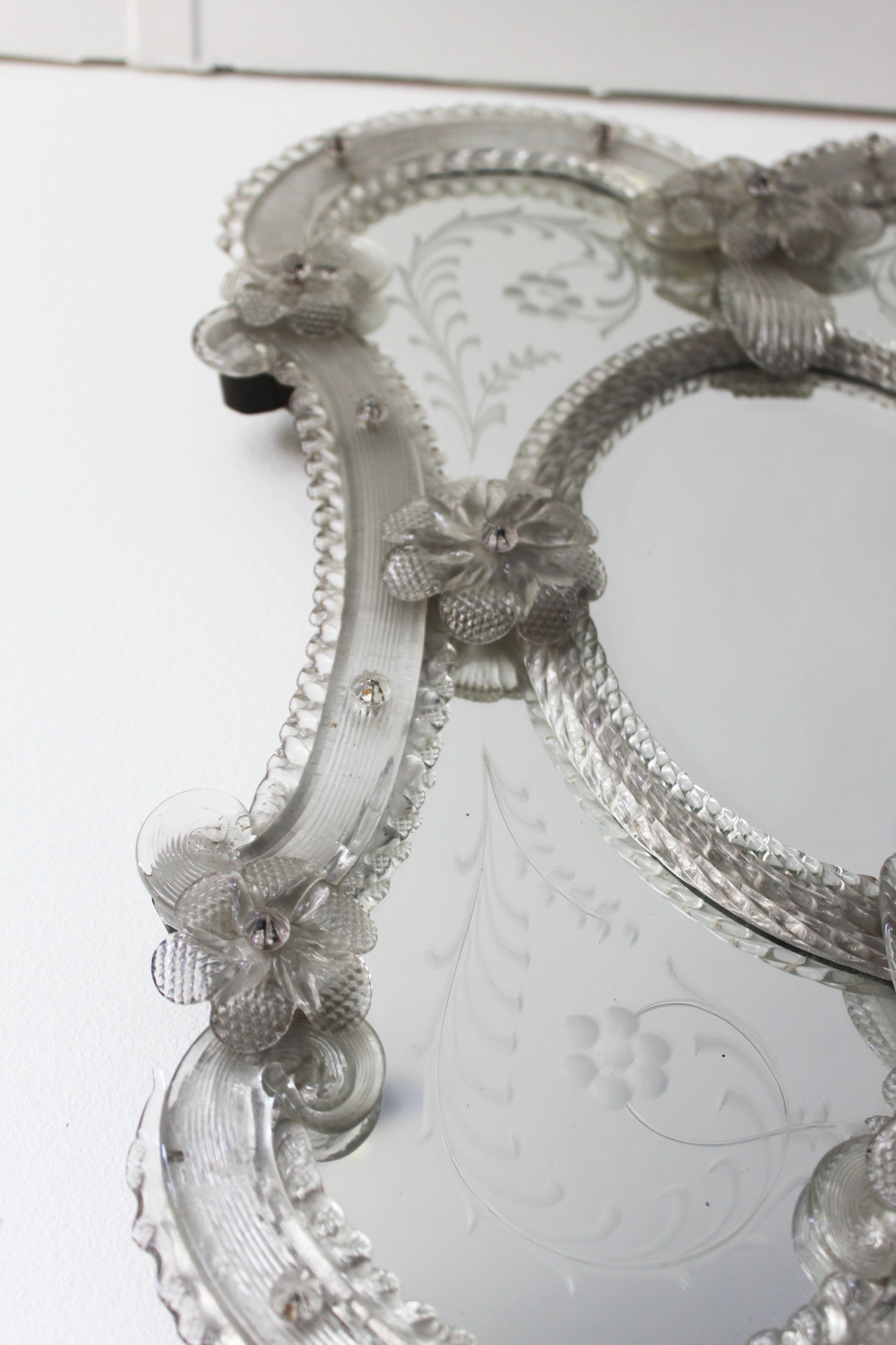 Venetian Murano glass mirror, Italy, 50s