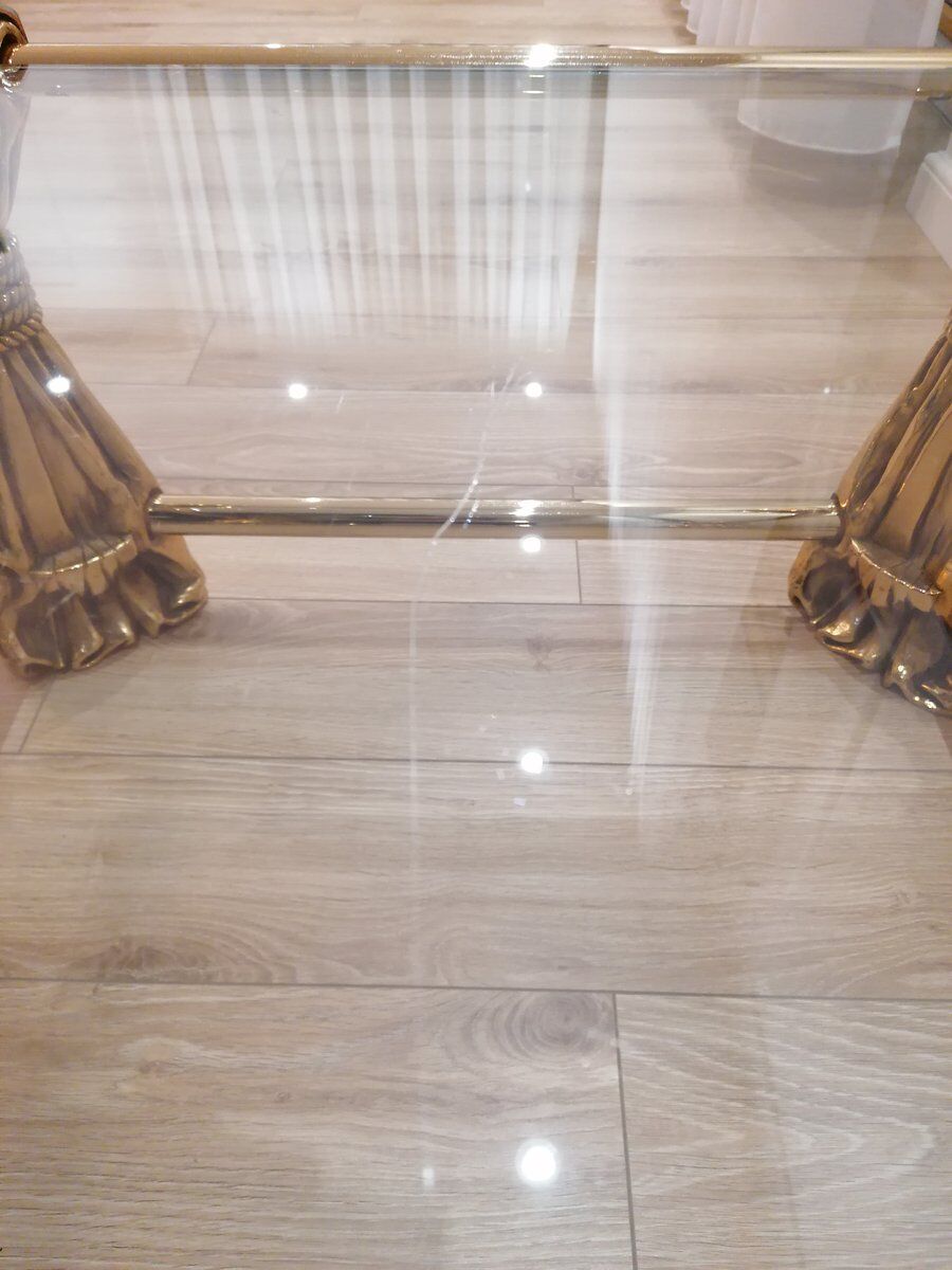 Table basse en or de style Hollywood Regency, années 1970