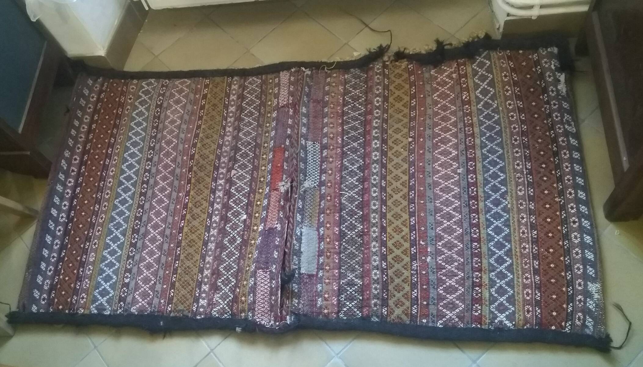 Khorjin carpet, nomadic horseman bag, Iran, wool.
