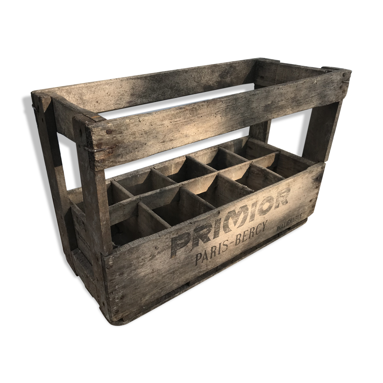 Old wooden wine rack vintage bottle holder x10