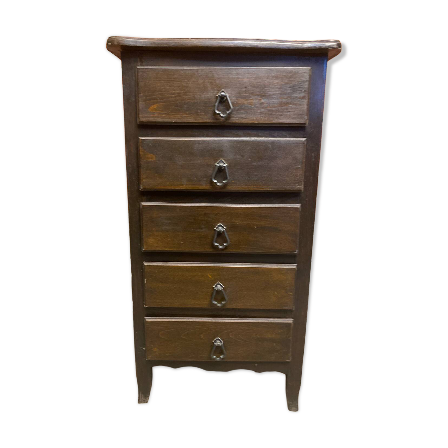 Antique Chest of Drawers with 5 Drawers Vintage Wood #D396