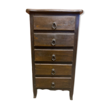 Antique Chest of Drawers with 5 Drawers Vintage Wood #D396