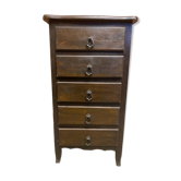 Antique Chest of Drawers with 5 Drawers Vintage Wood #D396