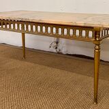 Marble and brass coffee table