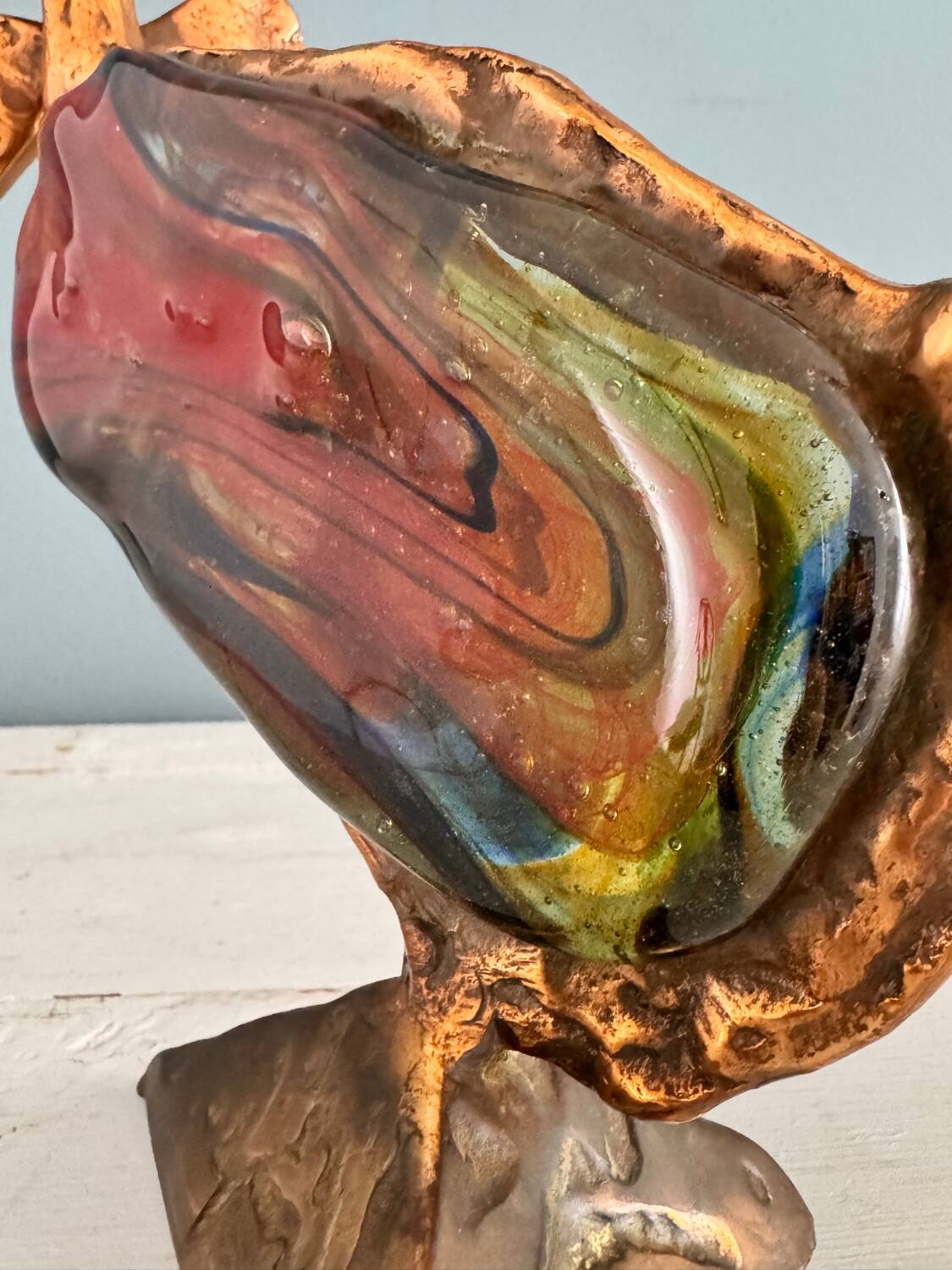 Duck with a bow tie, original sculpture by Yves LOHÉ