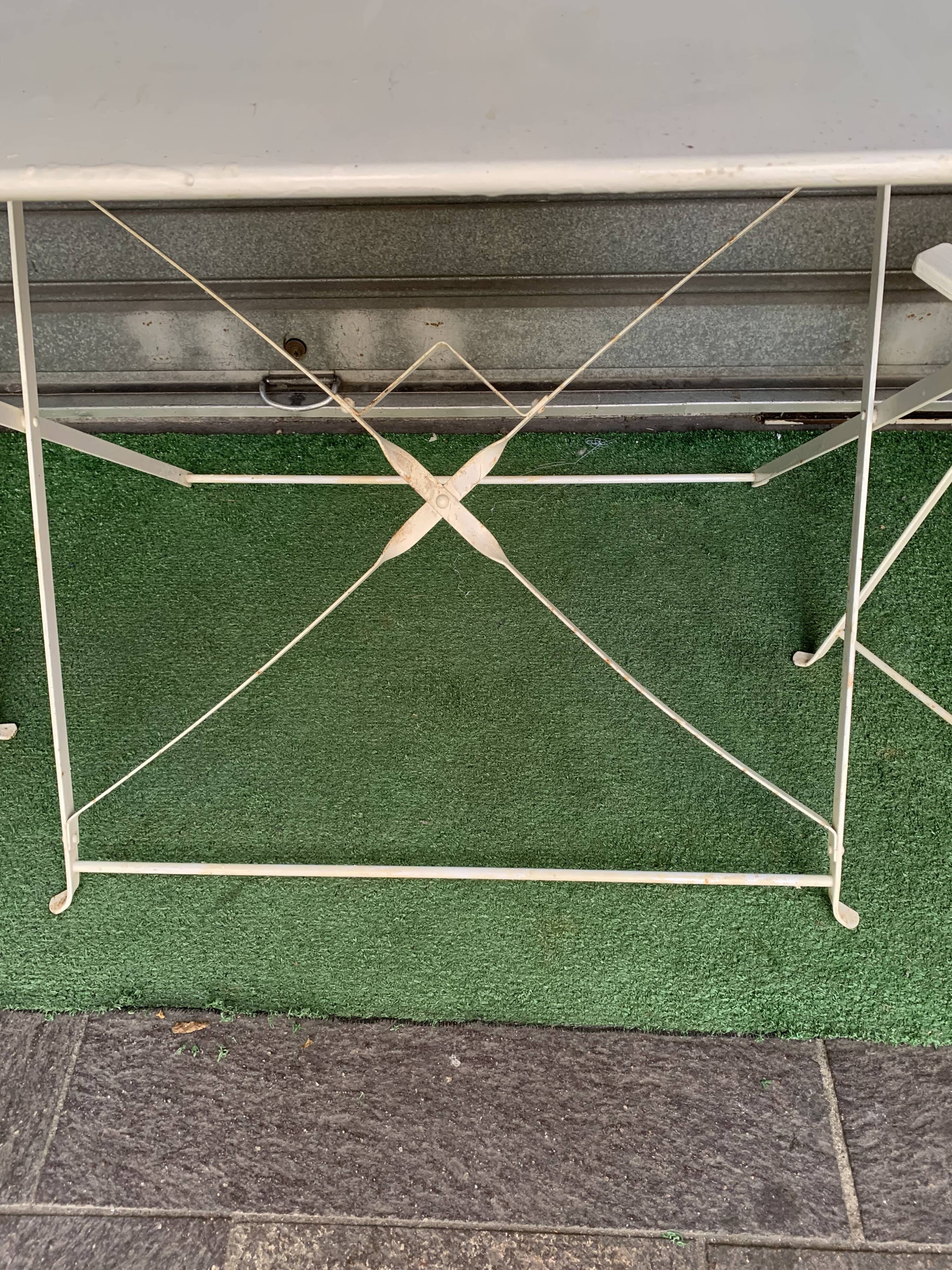Ensemble de jardin 3 pièces table pliante et 2 chaises pliantes couleur blanc