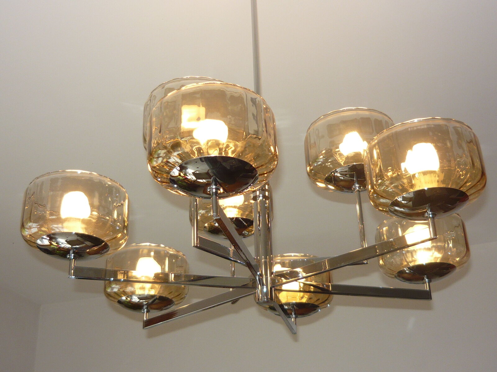 Lustre de la maison Sciolari années 70 9 feux