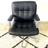 Office Chair in Leatherette on Wheels by Vaghi, Italy, 1960s