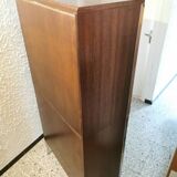 Rosewood and chrome display cabinet, 1970s-80s.