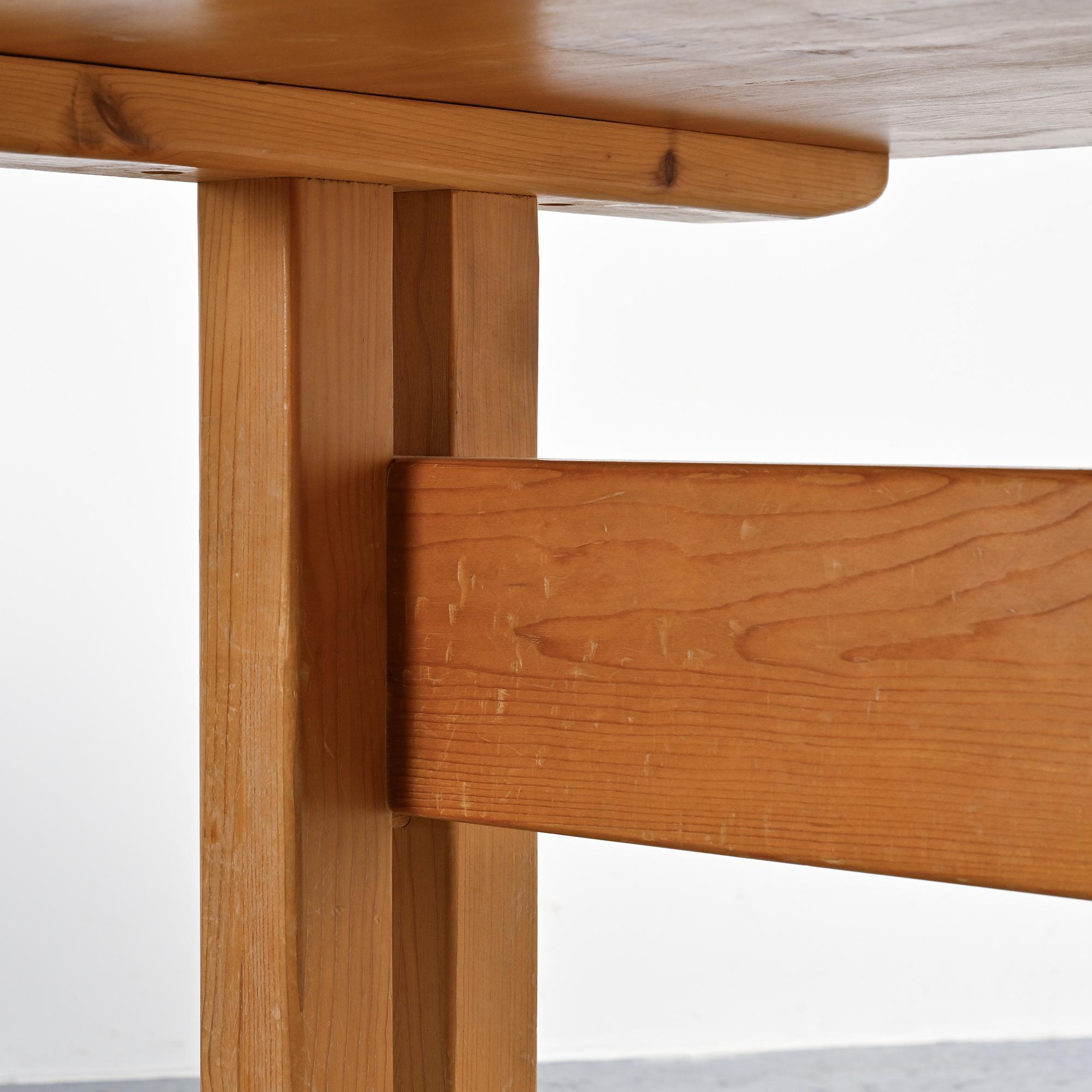 Solid pine table, Les Arcs, France.