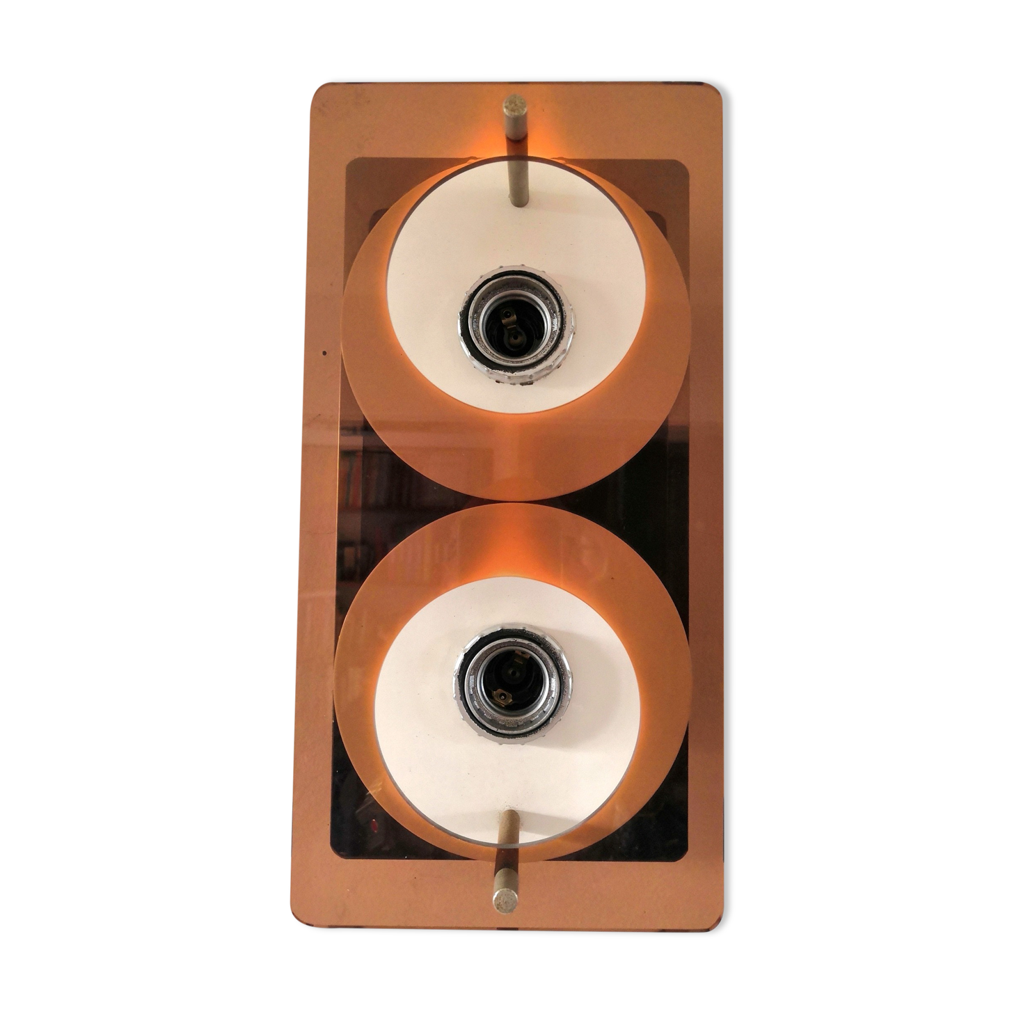 Double "disco" wall lamp by Jocelyne Trocmé for Oxar design 70s