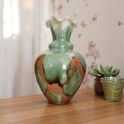 Vintage opaline vase with ruffled neck Stelvia Italy circa 1960