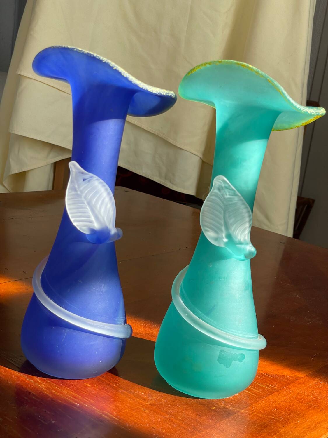 Glass paste vase, art glassworks from Toul, France