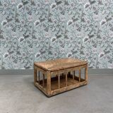 Storage bench in wood and straw (renovated)