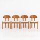 Ensemble de 4 chaises en pin par Vamdrup Stolefabrik (Danemark, années 1970).