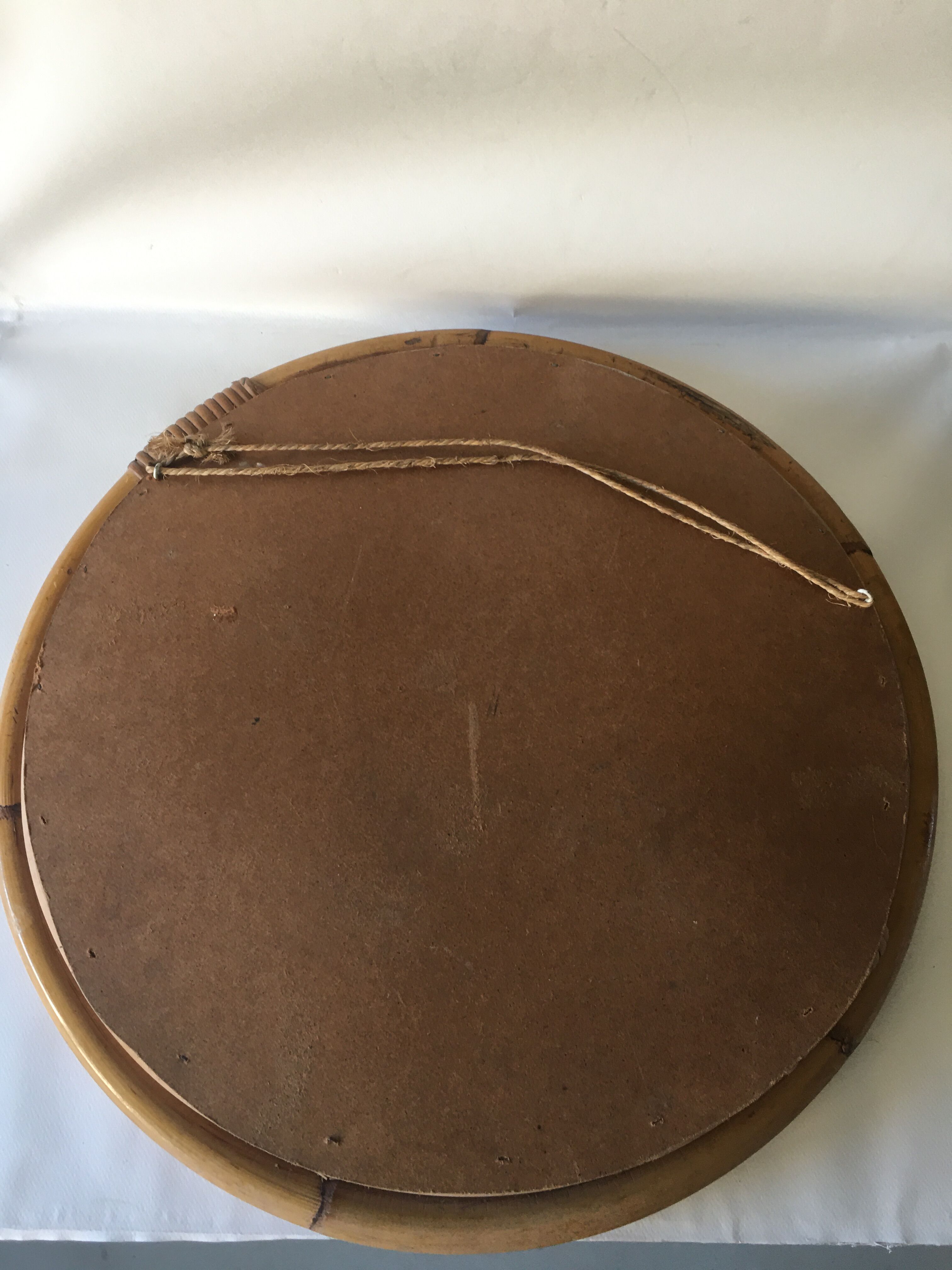 Vintage mirror in rattan - 51cm