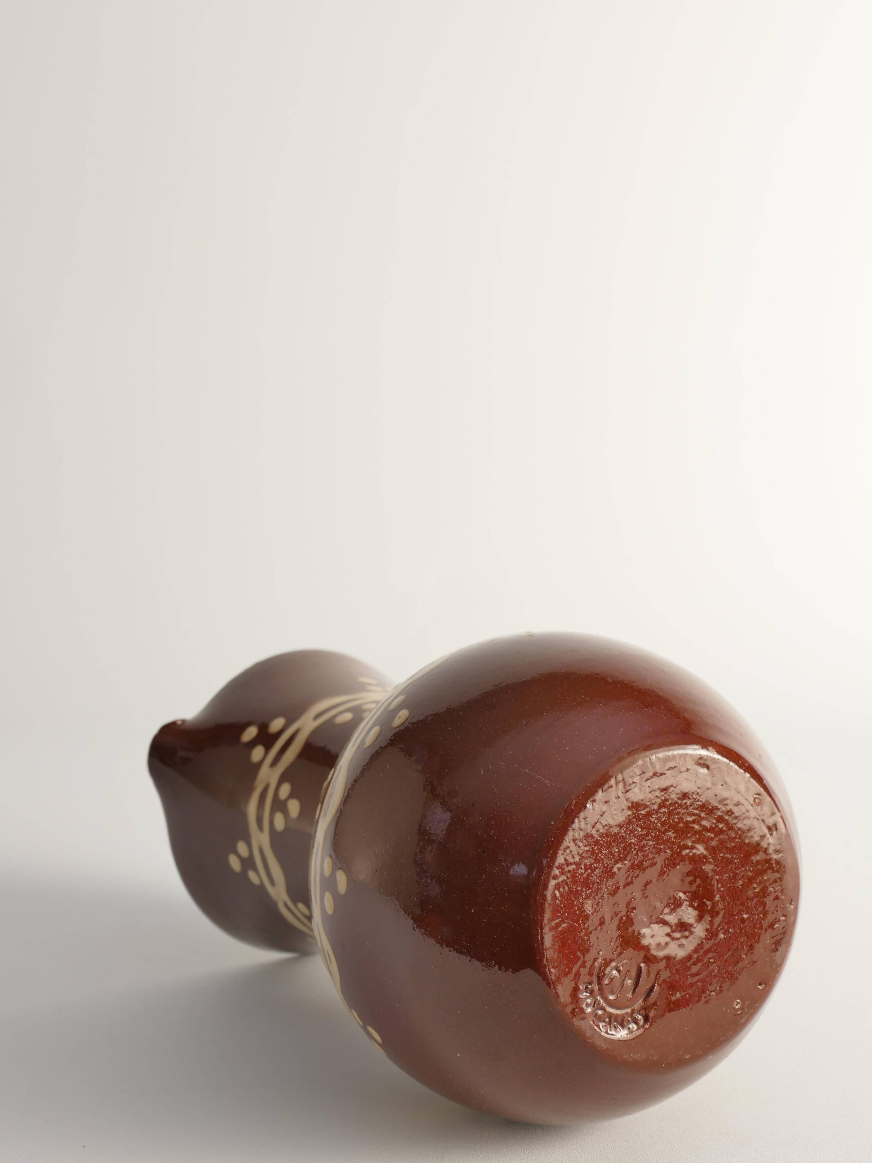 Brown Ceramic Pitcher or Vase by Andersson & Johansson, Höganäs, Sweden, 1920s