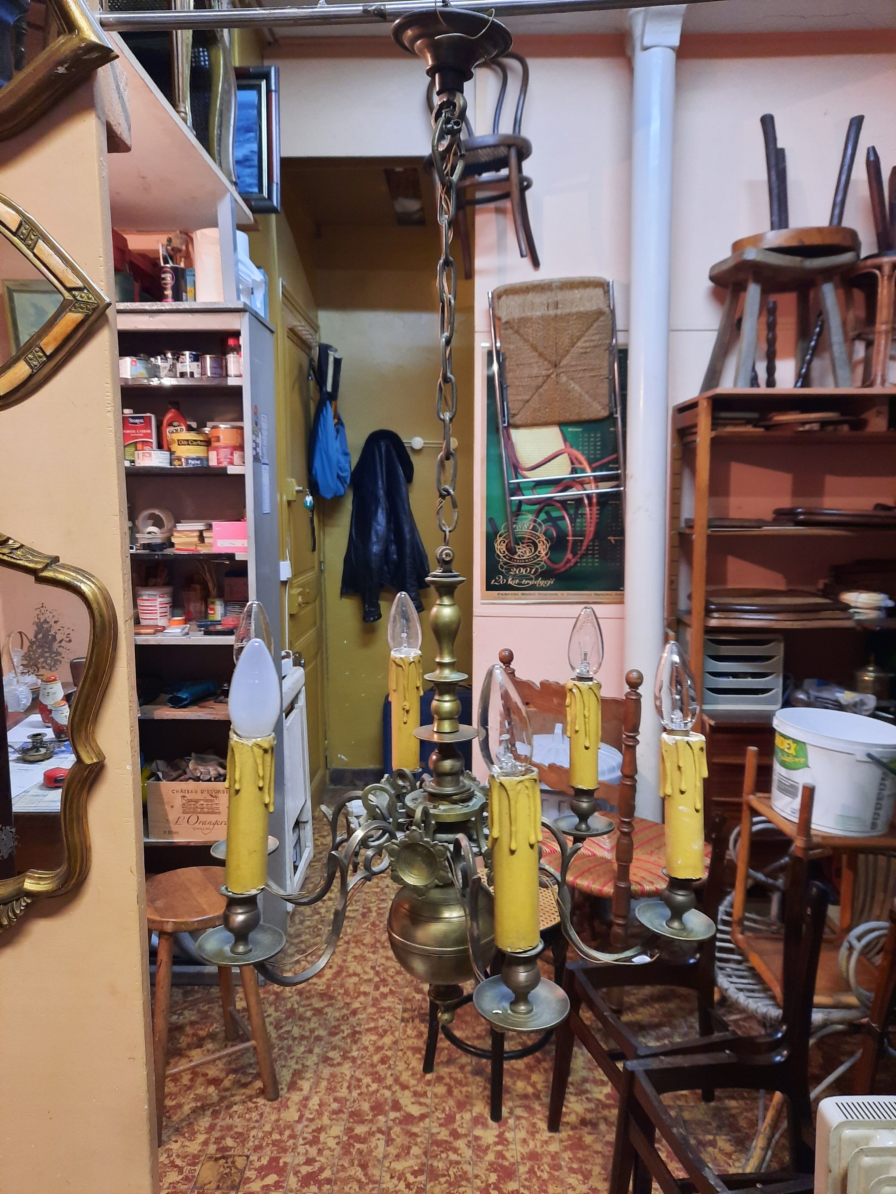 Antique bronze chandelier