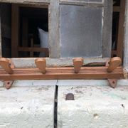 Wooden wall coat rack, vintage wall coat rack, entrance hall