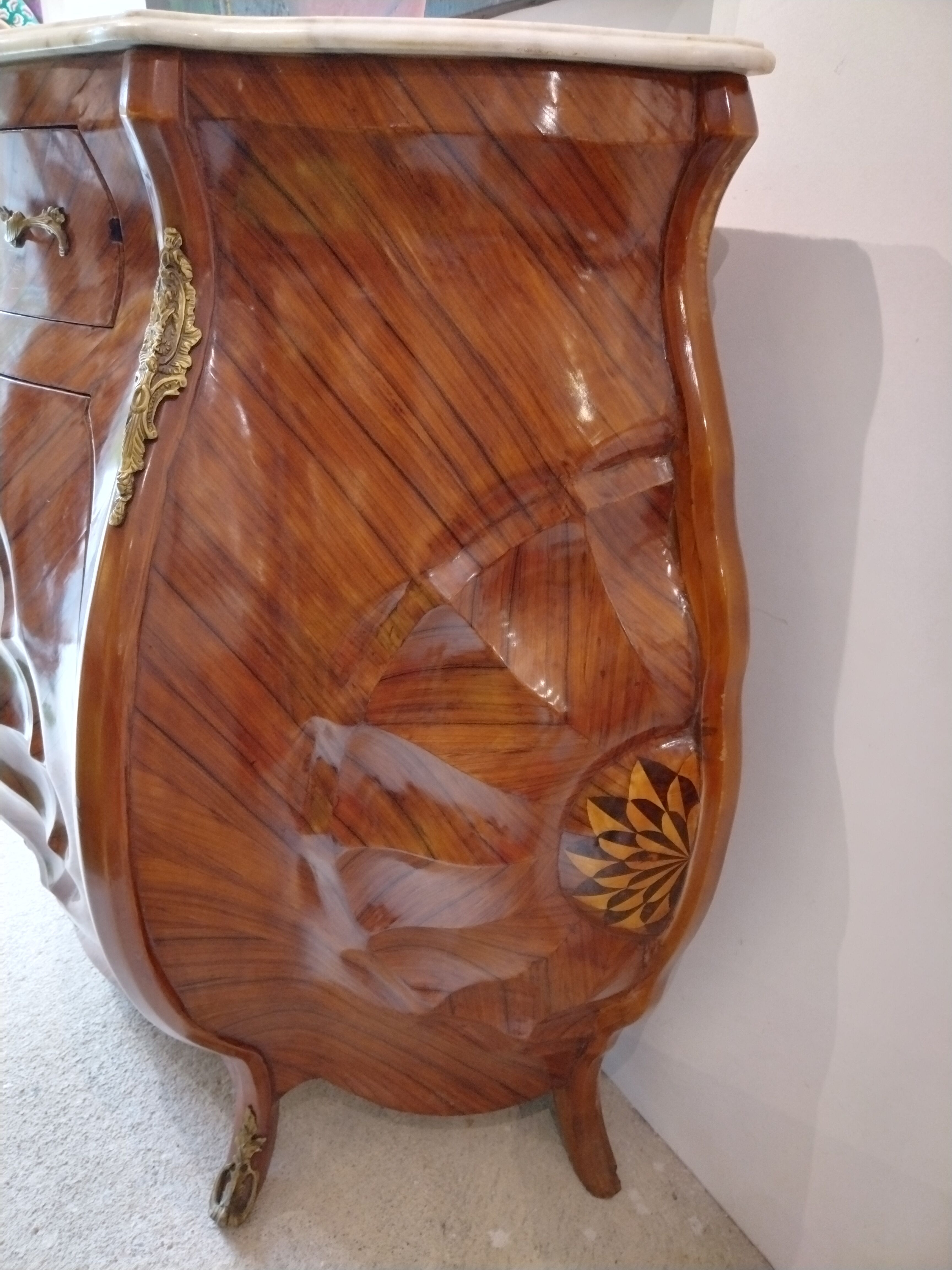 Louis XV style marquetry bar furniture