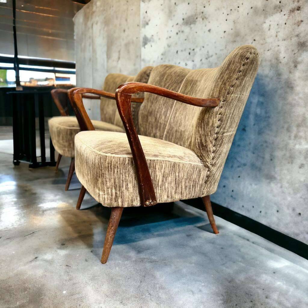 Ensemble de 2 chaises cocktail vintage / siège simple / fauteuils